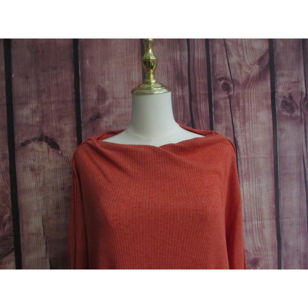 Free People We The Free Women's Londontown Thermal Rust Orange Tunic Top Size L - Picture 6 of 7